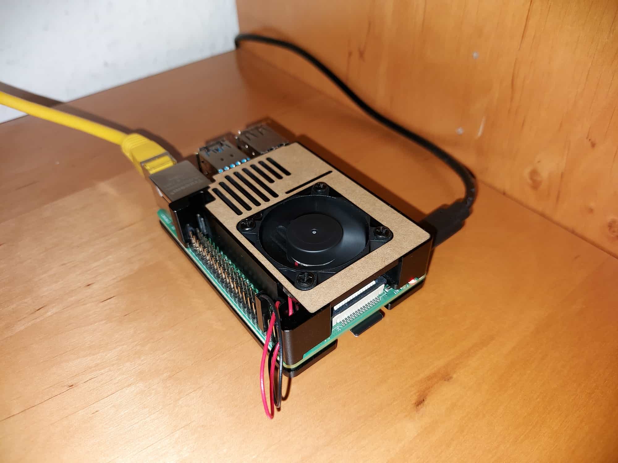 The Pi in the new case